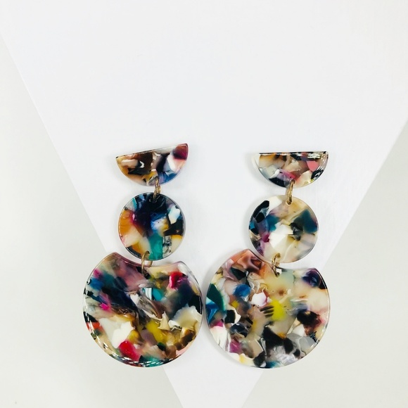 ⚡️FLASH SALE⚡️Multi Geo Stack Statement Earrings - Picture 3 of 4